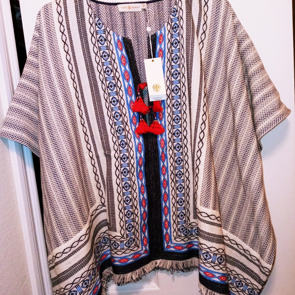 NEW Tory Burch Boho Poncho Tunic Sz XS/S NWT